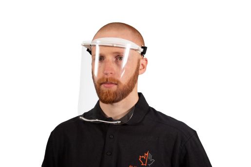 #FSHR Superior General Purpose PETG Face Shield w/ Plastic Head Head Piece and Elastic Head Strap